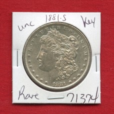 1881 S  BU UNC Morgan Silver Dollar